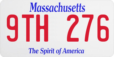 MA license plate 9TH276