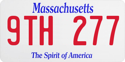MA license plate 9TH277