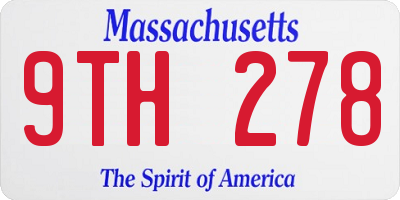 MA license plate 9TH278