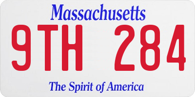 MA license plate 9TH284