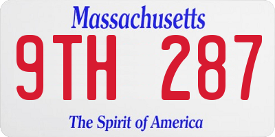 MA license plate 9TH287