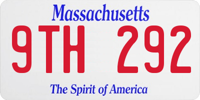 MA license plate 9TH292