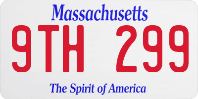 MA license plate 9TH299