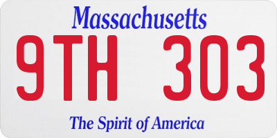 MA license plate 9TH303