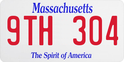 MA license plate 9TH304