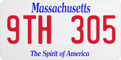 MA license plate 9TH305