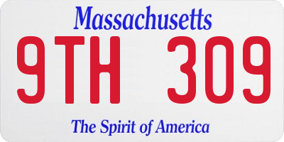 MA license plate 9TH309