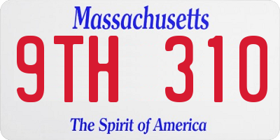 MA license plate 9TH310