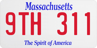 MA license plate 9TH311