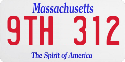 MA license plate 9TH312