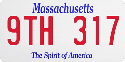 MA license plate 9TH317