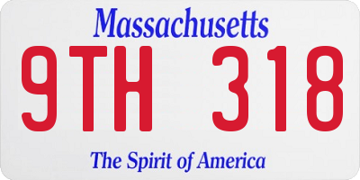 MA license plate 9TH318