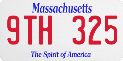 MA license plate 9TH325