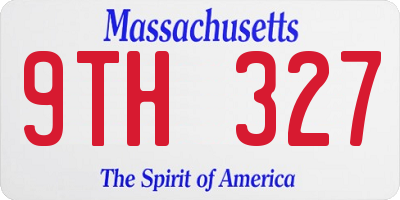 MA license plate 9TH327