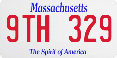 MA license plate 9TH329