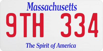 MA license plate 9TH334