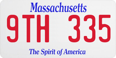 MA license plate 9TH335