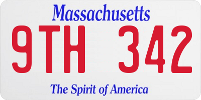 MA license plate 9TH342