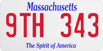 MA license plate 9TH343
