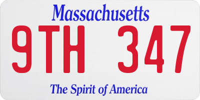 MA license plate 9TH347