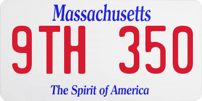 MA license plate 9TH350