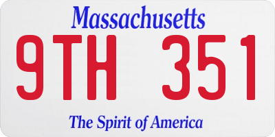 MA license plate 9TH351