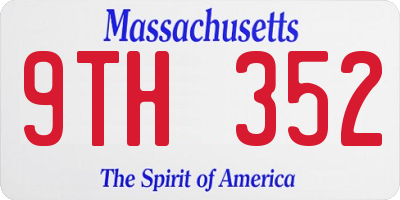 MA license plate 9TH352