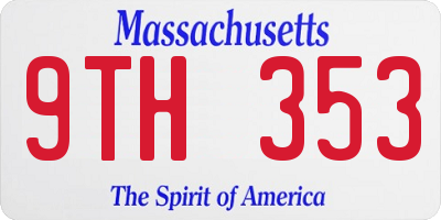 MA license plate 9TH353
