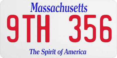 MA license plate 9TH356