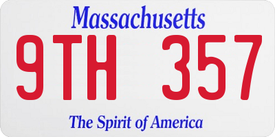 MA license plate 9TH357