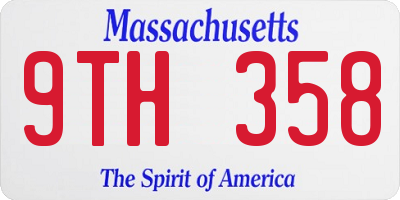 MA license plate 9TH358