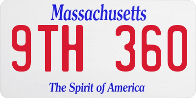 MA license plate 9TH360