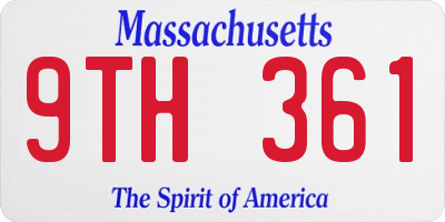 MA license plate 9TH361