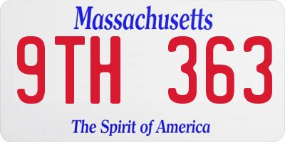 MA license plate 9TH363