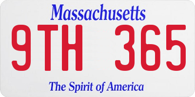 MA license plate 9TH365