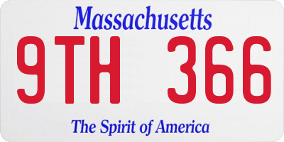 MA license plate 9TH366