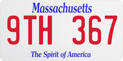 MA license plate 9TH367