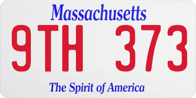 MA license plate 9TH373