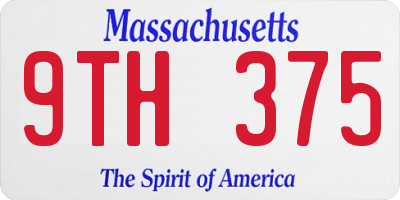 MA license plate 9TH375