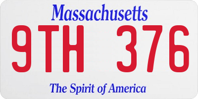 MA license plate 9TH376