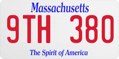 MA license plate 9TH380