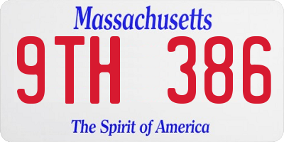 MA license plate 9TH386