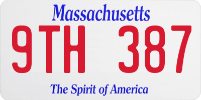 MA license plate 9TH387