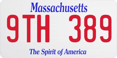 MA license plate 9TH389