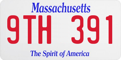 MA license plate 9TH391