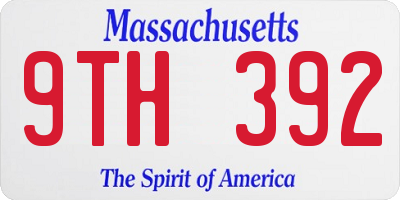 MA license plate 9TH392