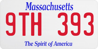 MA license plate 9TH393