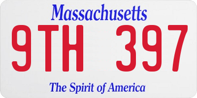 MA license plate 9TH397