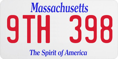 MA license plate 9TH398