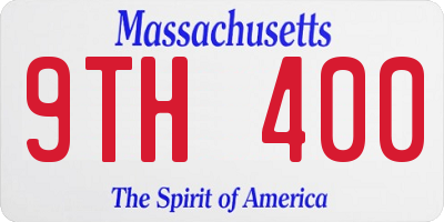 MA license plate 9TH400